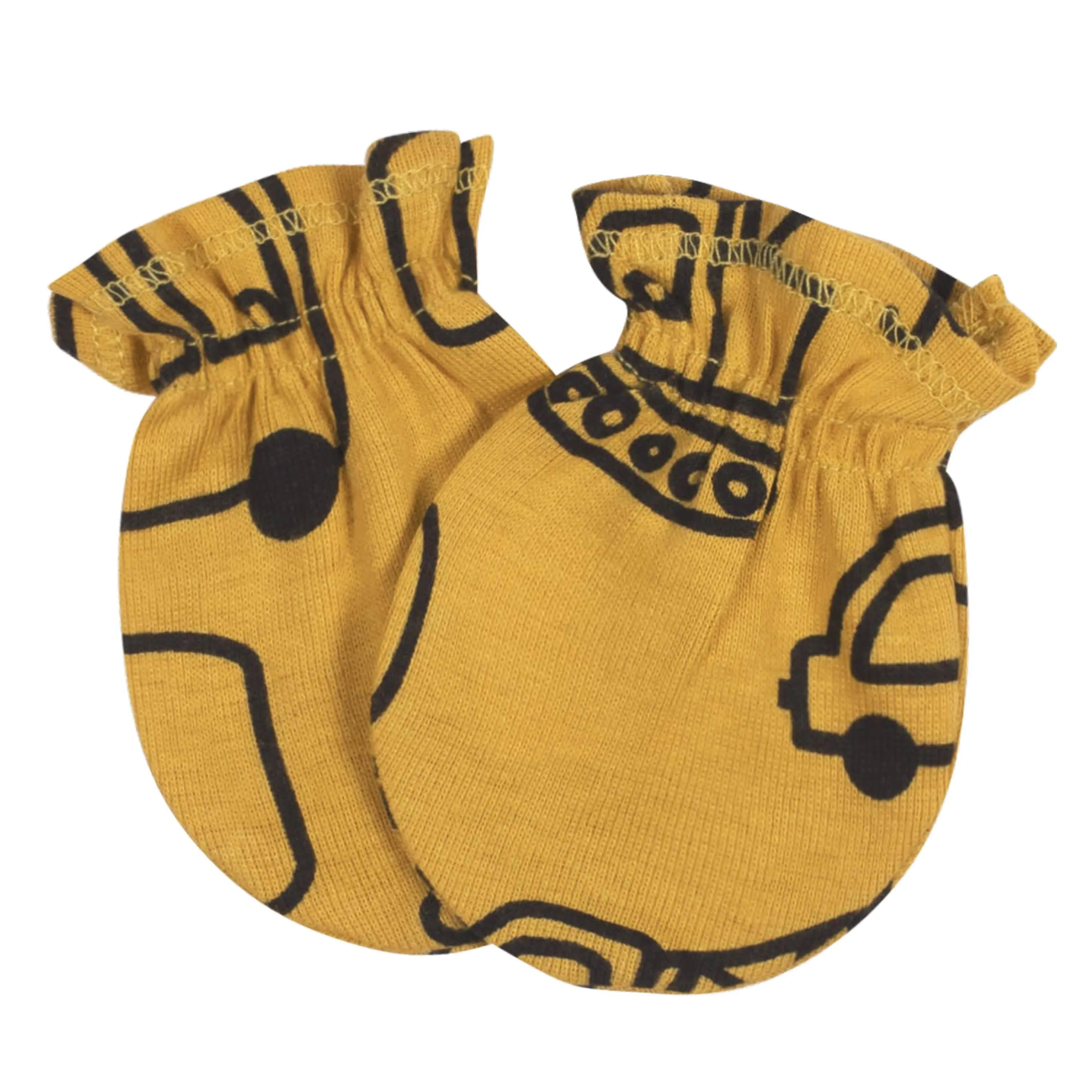 3-Pack Baby Boys Construction No Scratch Mittens