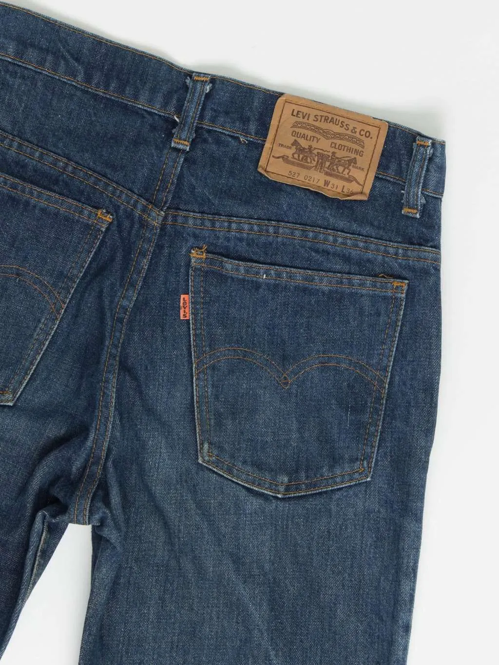 70s vintage Levis 527 bootcut jeans 30 x 32 blue dark wash USA made