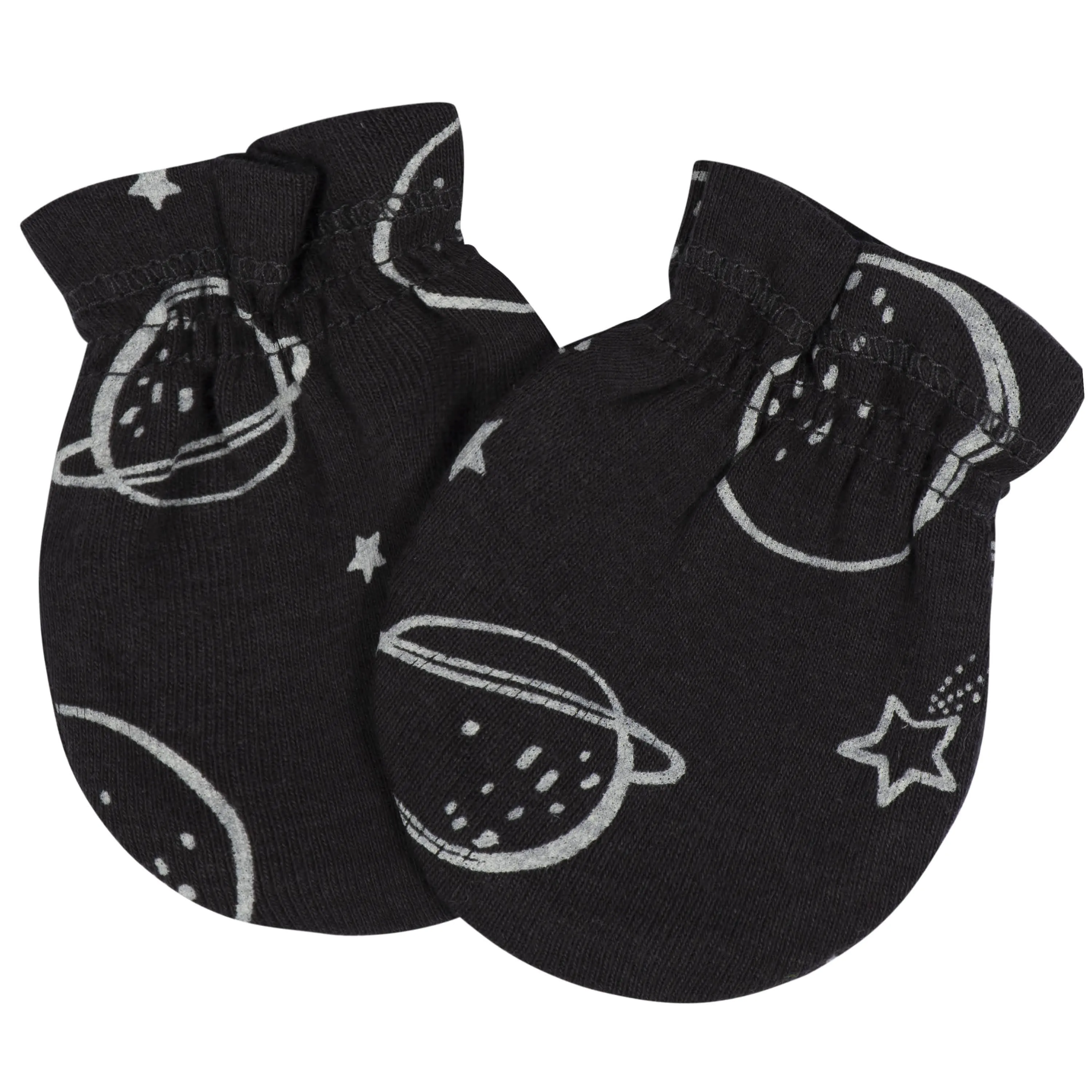 8-Piece Baby Boys Space Explorer No Scratch Mittens & Caps Set