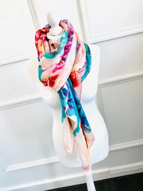 Ada Floral Sarong Scarf In Pink