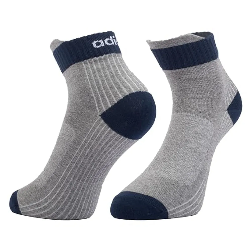 Adidas Men's Flat Knit Ankle Socks (Shadow Olive/Grey Melange/Cotton Melange)