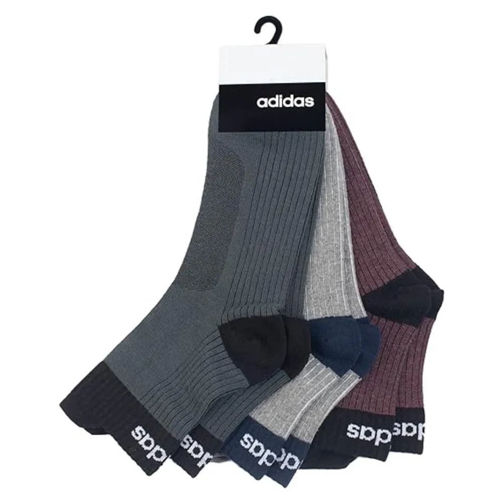 Adidas Men's Flat Knit Ankle Socks (Shadow Olive/Grey Melange/Cotton Melange)