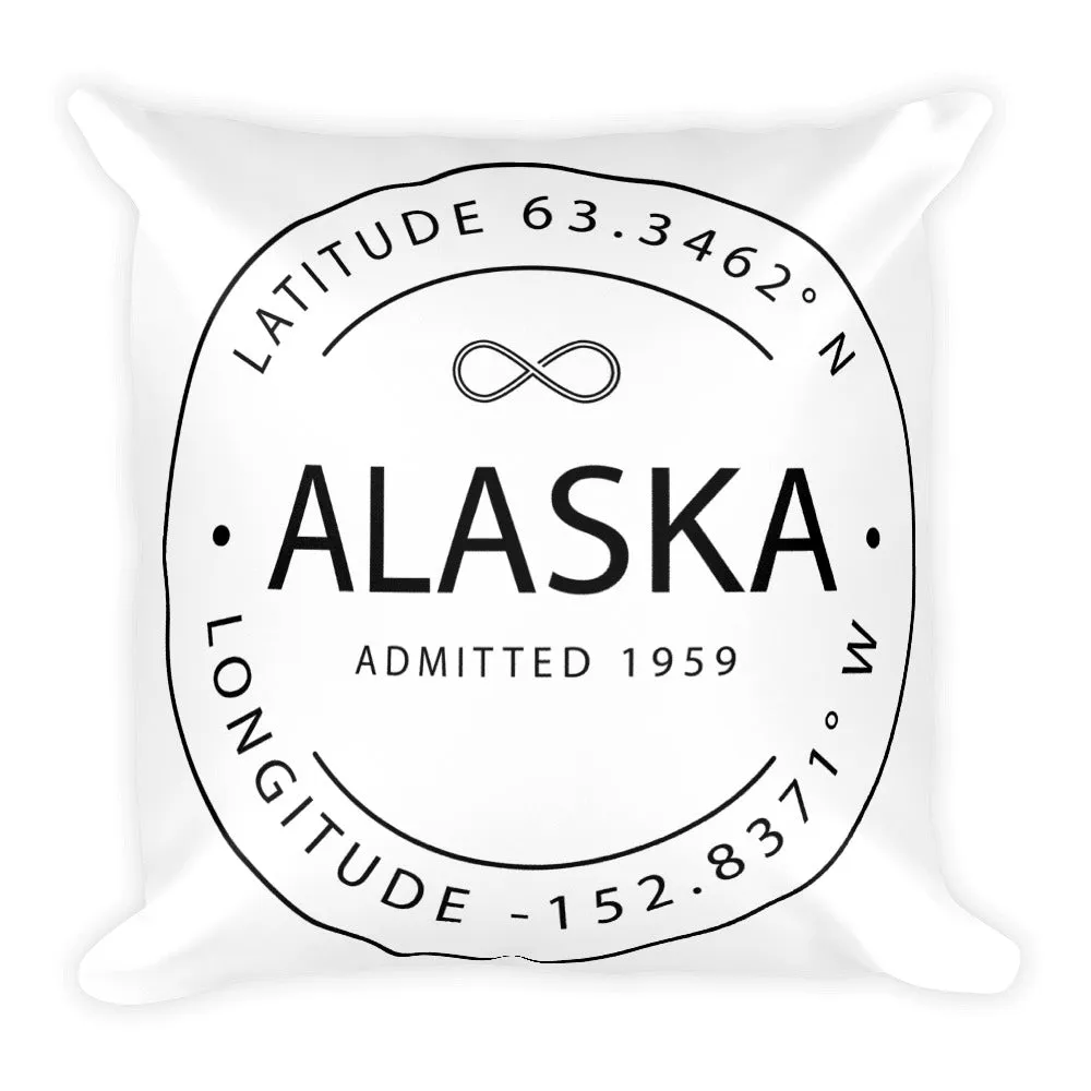 Alaska - Throw Pillow - Latitude & Longitude