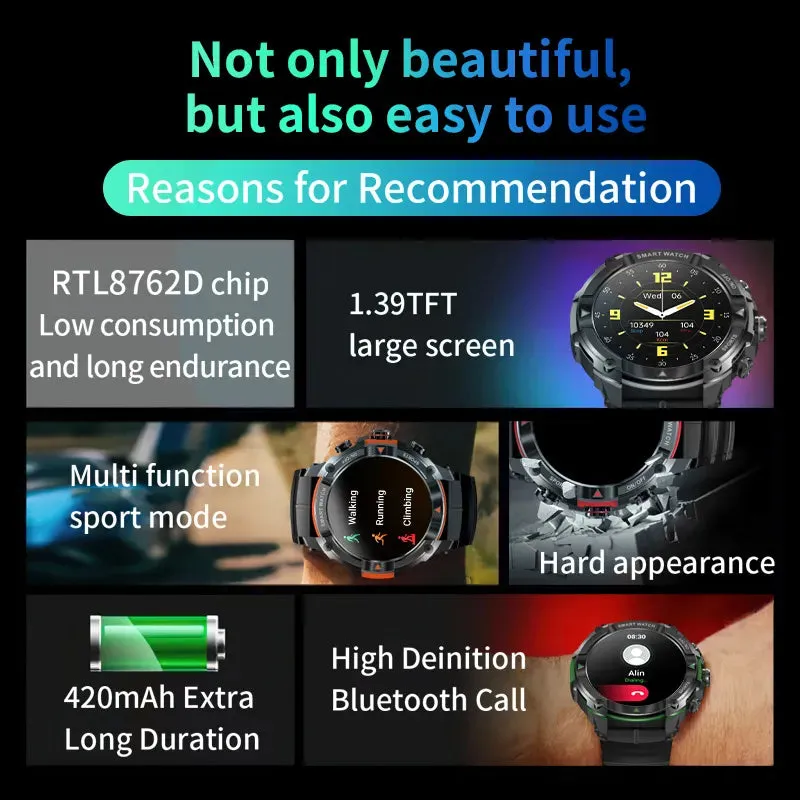 AMOLED Display 420mAH Bluetooth Call Waterproof Sports Smartwatch