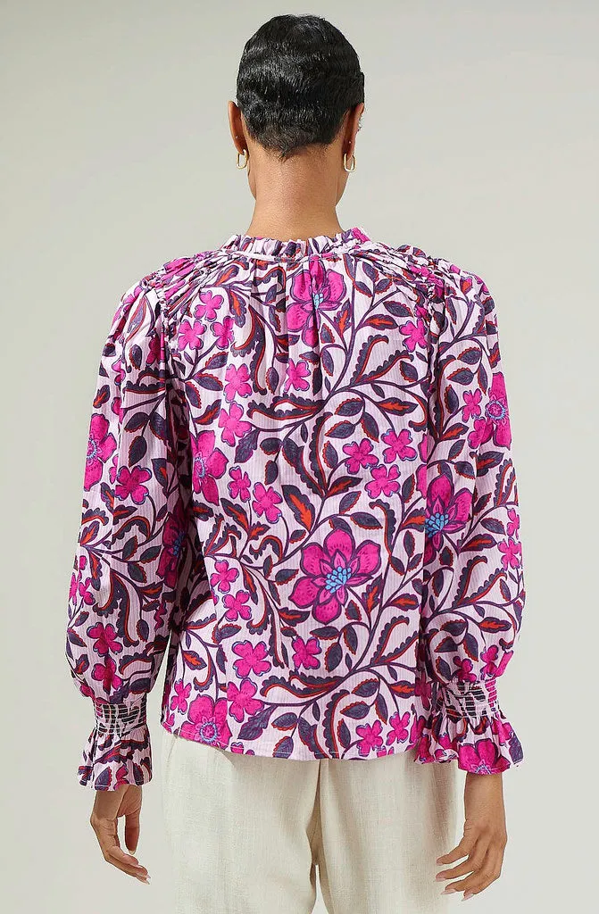 AUBREY FLORAL RUSSO BLOUSE