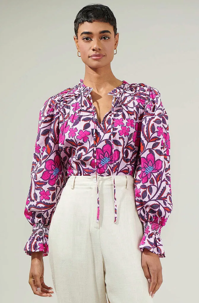 AUBREY FLORAL RUSSO BLOUSE