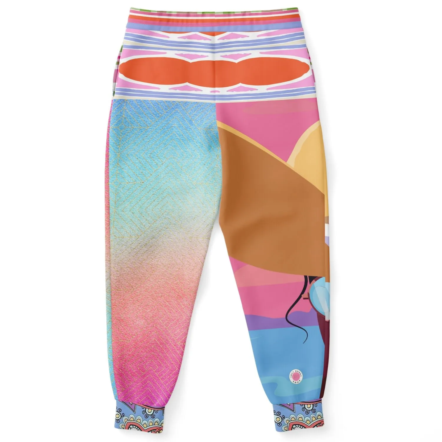 Bahama Mama Pink Ombre Striped Unisex Eco-Poly Joggers