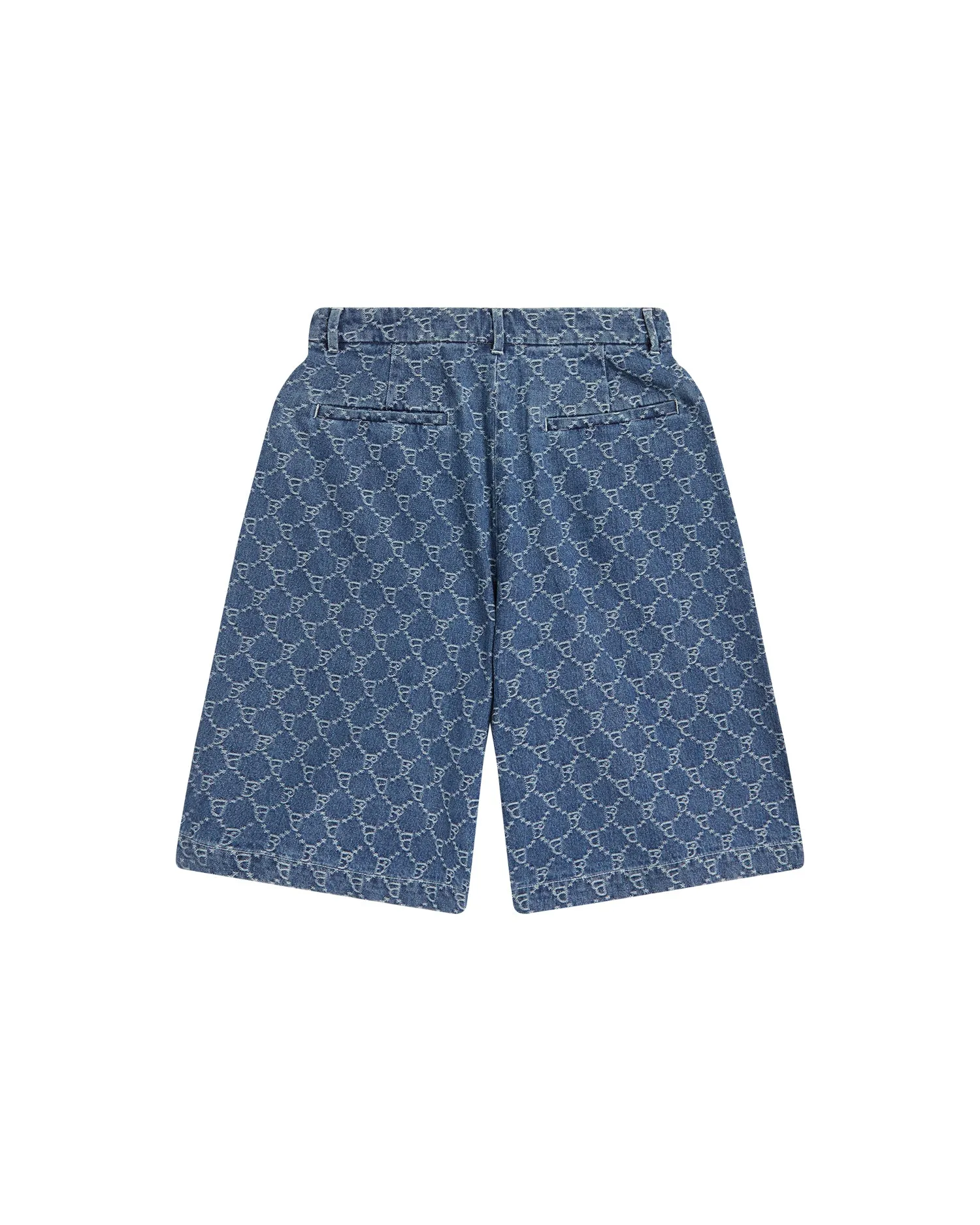 BAPY LOGO MONOGRAM JACQUARD DENIM SHORTS LADIES