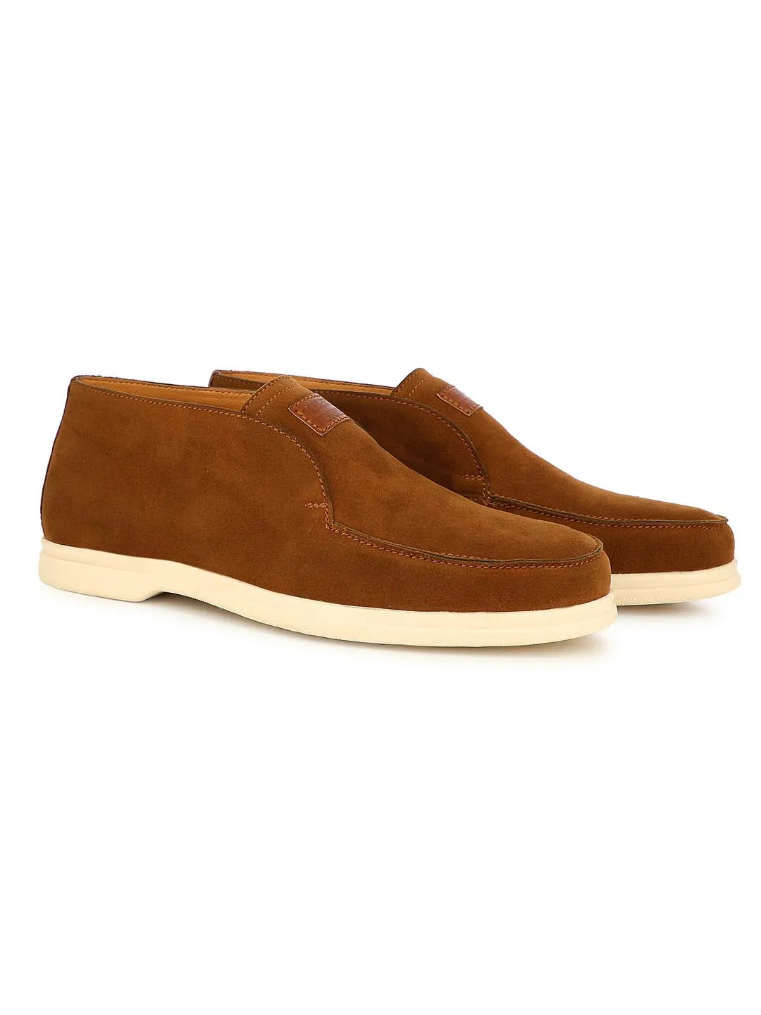 Barb Men'S Tan Velvet Slipons