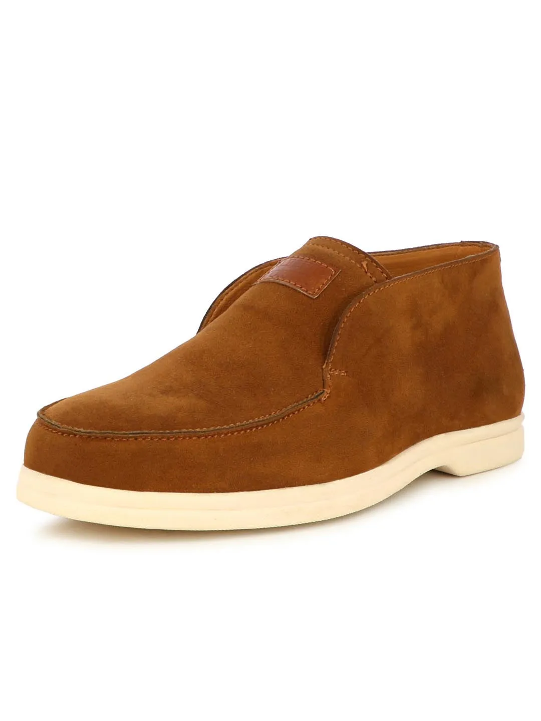 Barb Men'S Tan Velvet Slipons