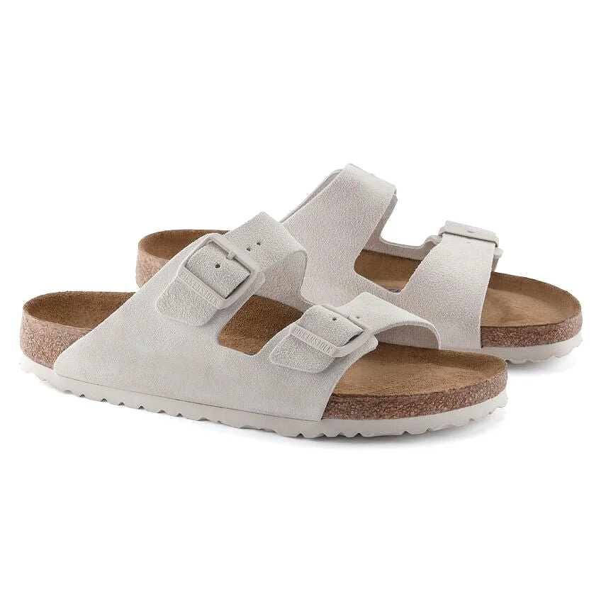 Birkenstock Women's Arizona Soft Footbed - Antique White Suede