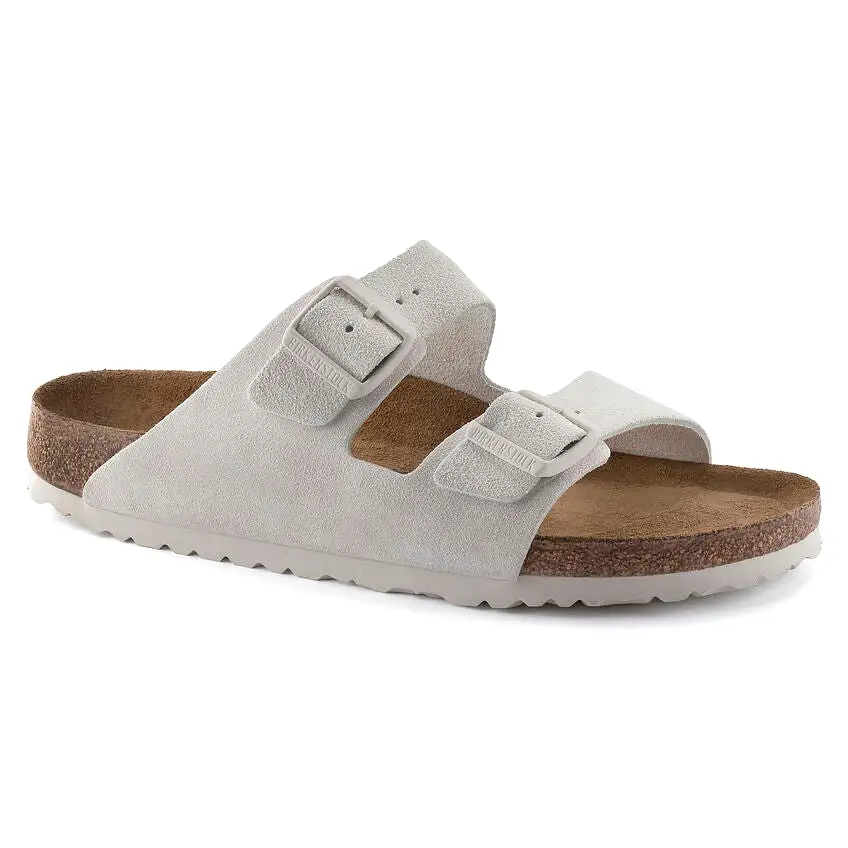 Birkenstock Women's Arizona Soft Footbed - Antique White Suede