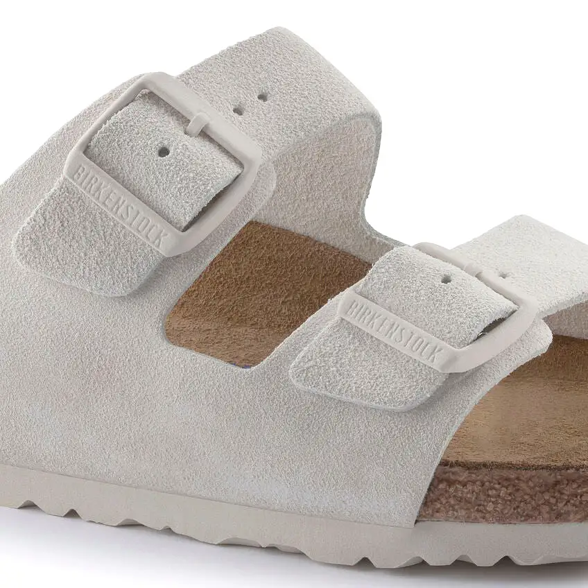 Birkenstock Women's Arizona Soft Footbed - Antique White Suede