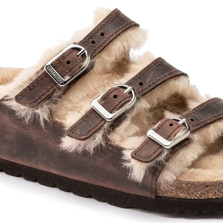 Birkenstock Women's Florida Shearling - Habana Oiled Leather