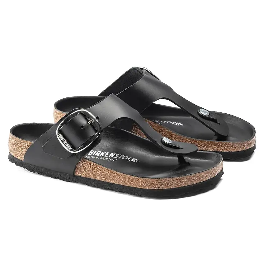 Birkenstock Women's Gizeh Big Buckle - Black Oiled Leather