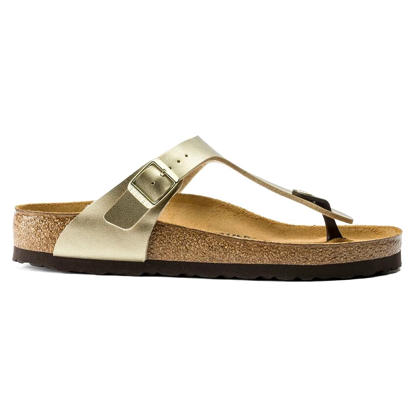 Birkenstock Women's Gizeh - Gold Birko-Flor