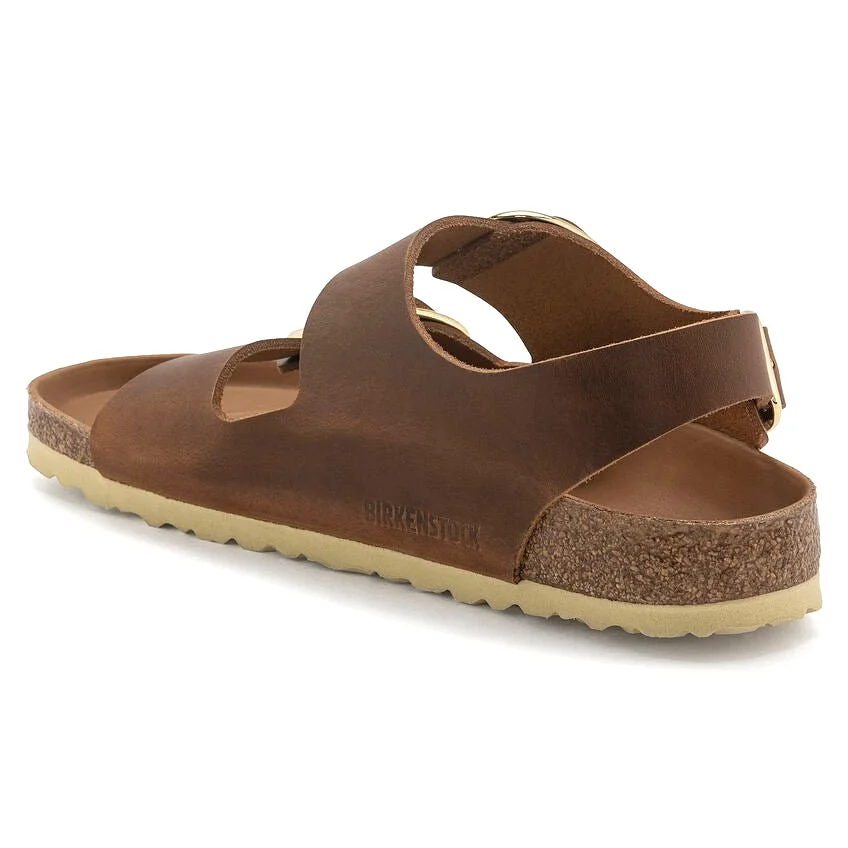 Birkenstock Women's Milano Big Buckle - Cognac Oiled Leather