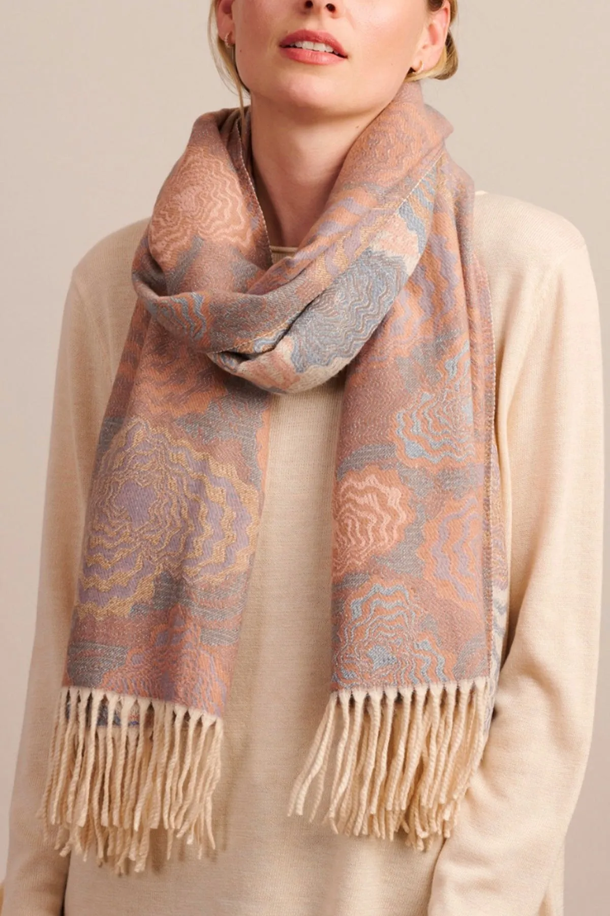 Blue Echo Hearts Scarf