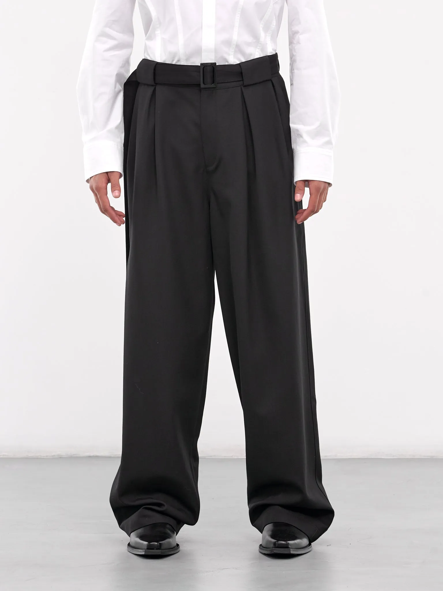 Box Pleated Smoking Trousers (0734S-T115-BLACK)