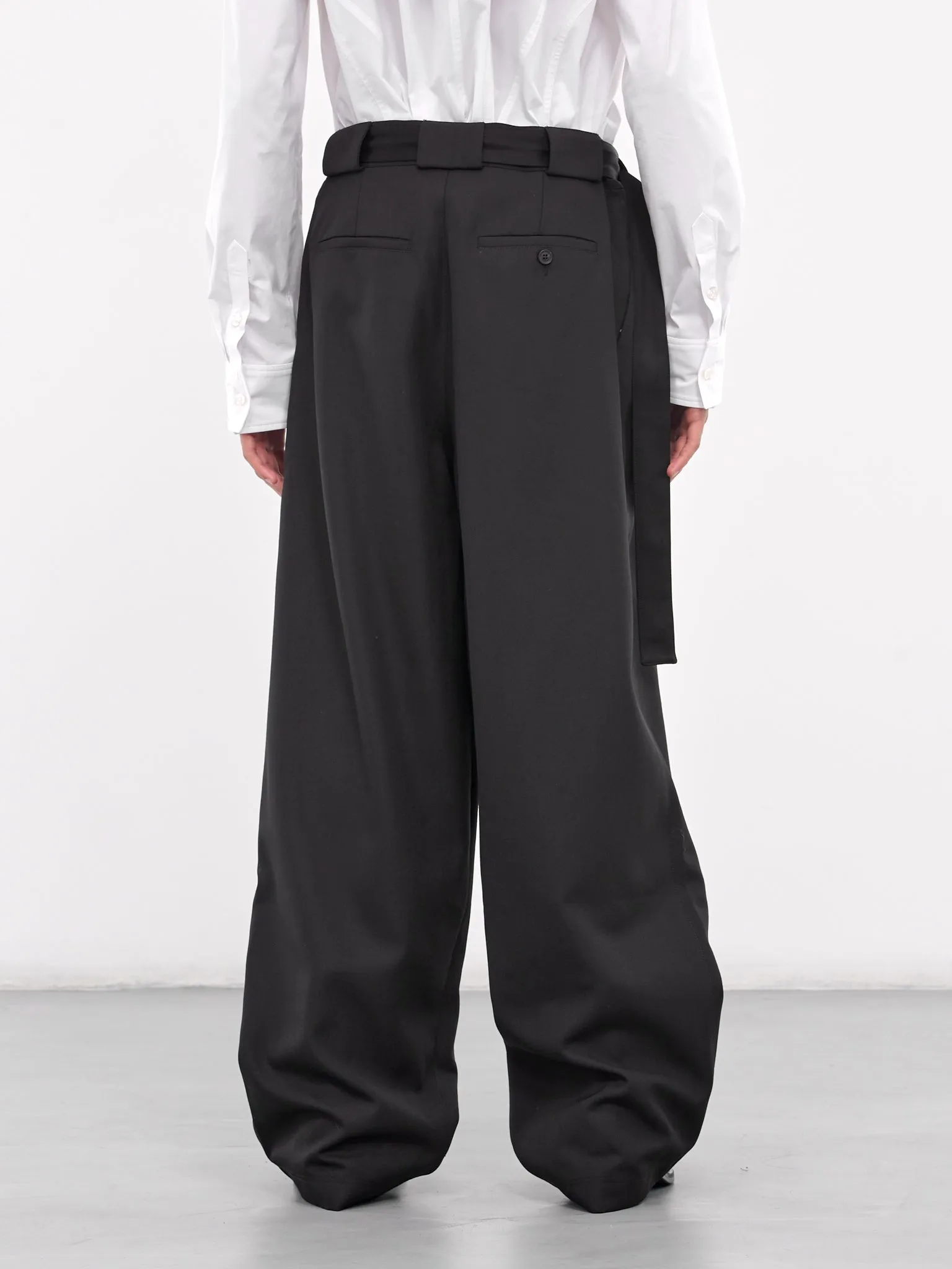 Box Pleated Smoking Trousers (0734S-T115-BLACK)