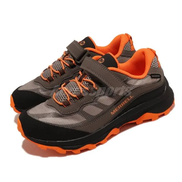 Boy's Merrell | Moab Speed Low AC Waterproof Shoe | Gunsmoke Orange