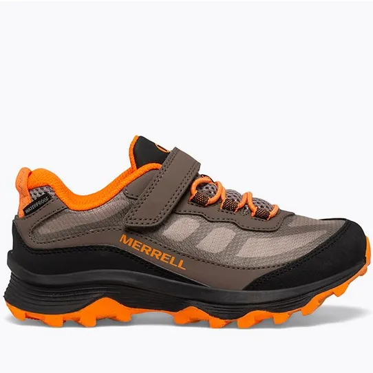 Boy's Merrell | Moab Speed Low AC Waterproof Shoe | Gunsmoke Orange