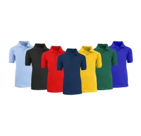 Boys' Short Sleeve School Uniform Pique Polo Shirts (3-Pack)   