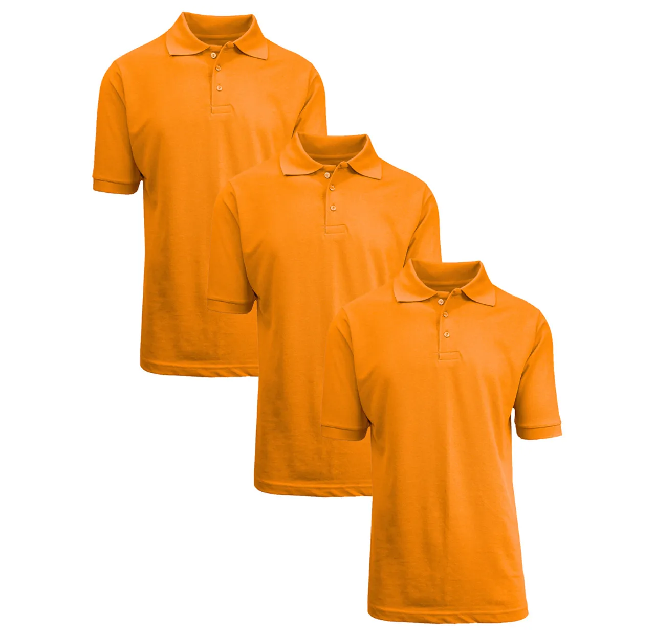 Boys' Short Sleeve School Uniform Pique Polo Shirts (3-Pack)   