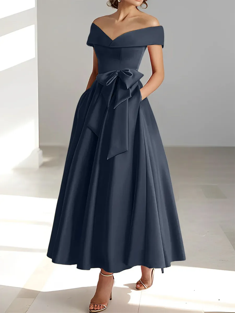 Bridal Mother Dress Off-The-Shoulder Sleeveless A-Line Wedding Guest Dresses