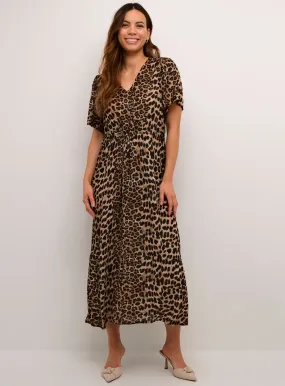 Buy KAFFE Amber Short Sleeve V Neck Maxi Dress Brown 14 | Dresses | Tu