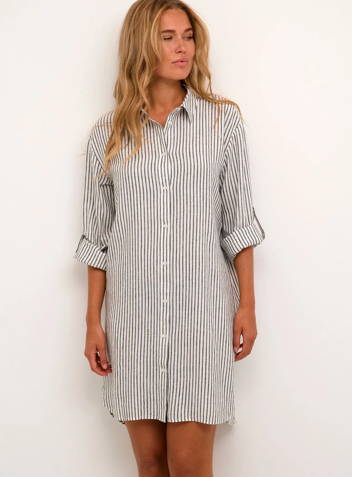 Buy KAFFE Milia Mid Thigh Length Shirt Dress White 12 | Dresses | Tu