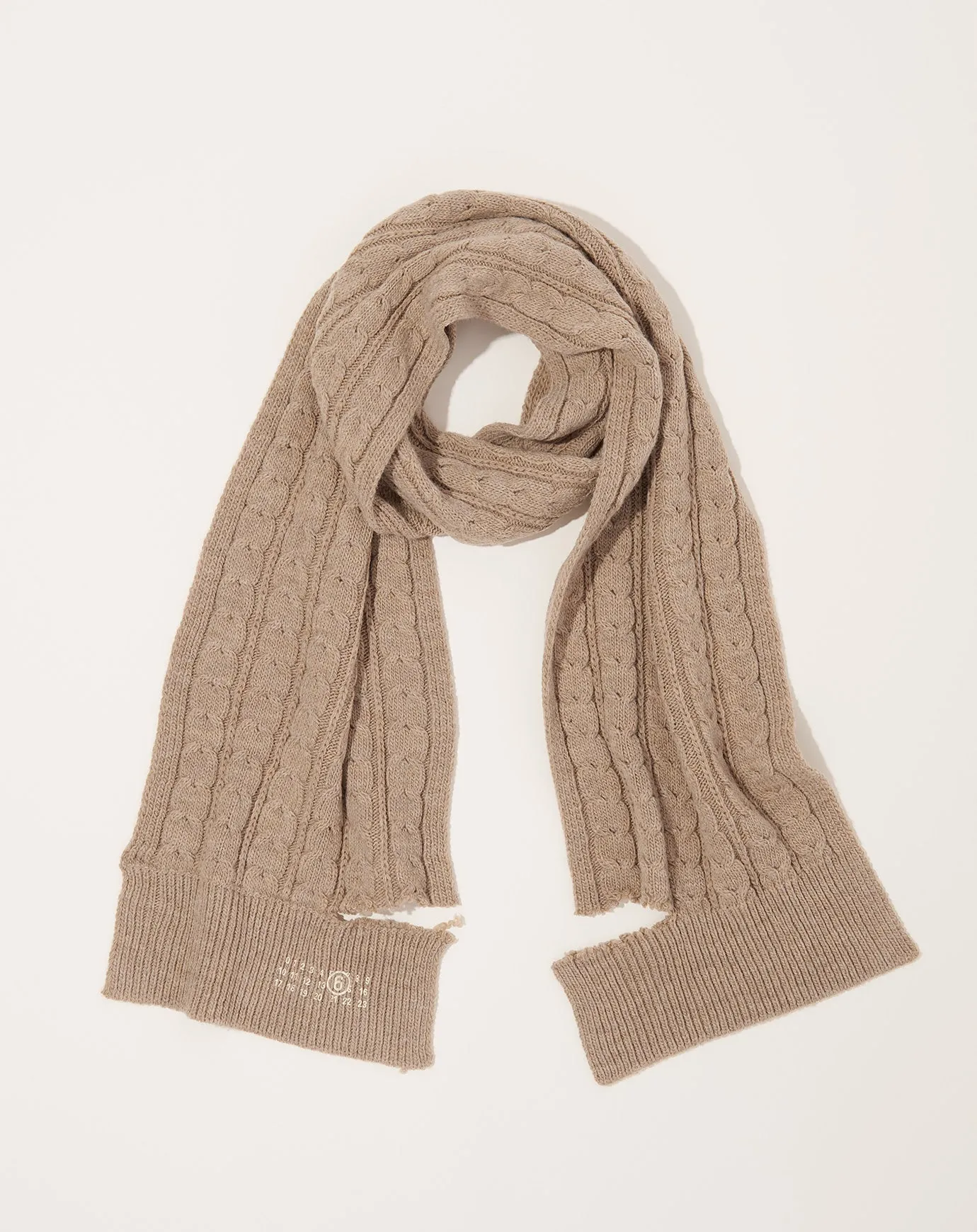 Cable Scarf in Beige