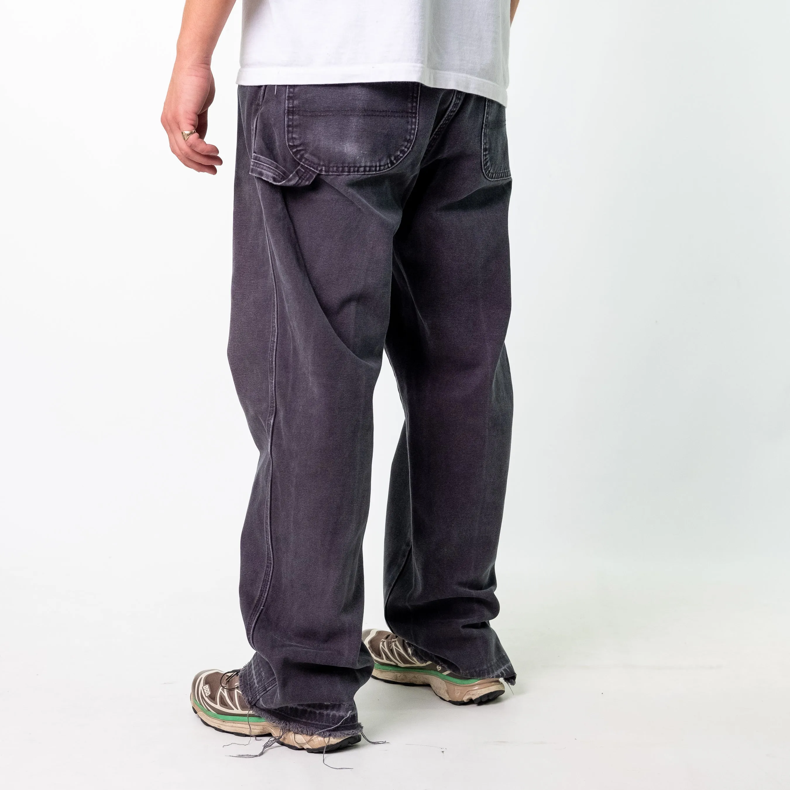 Charcoal Grey 90s Dickies Denim Carpenter Jeans Baggy Pants (36x32)