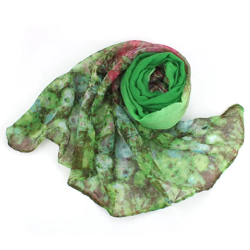 Chiffon ScarfWomen Flower Cashmere Scarf tops Womens Ladies Voile Stole Scarves Wraps Shawl Scarf