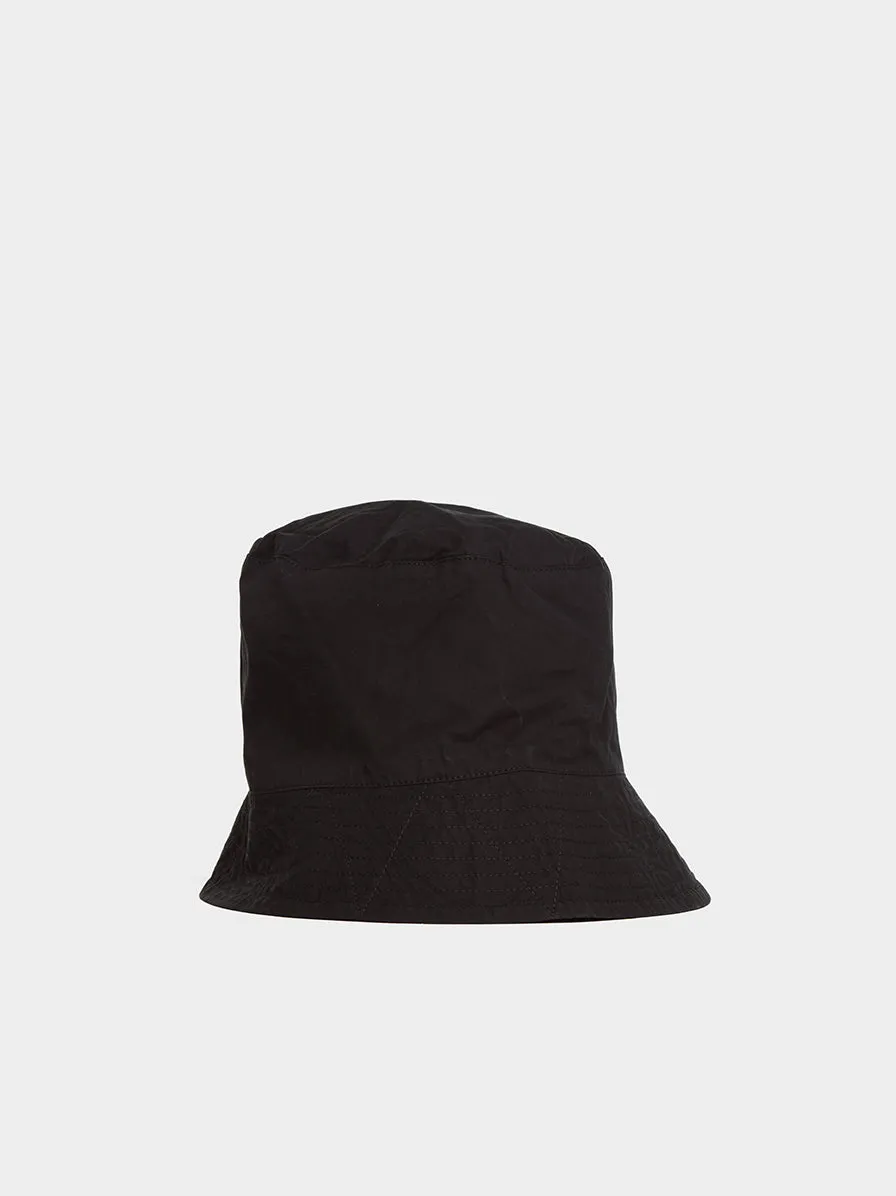 Cotton Duracloth Poplin Bucket Hat, Black