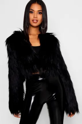 Crop Shaggy Faux Fur Coat