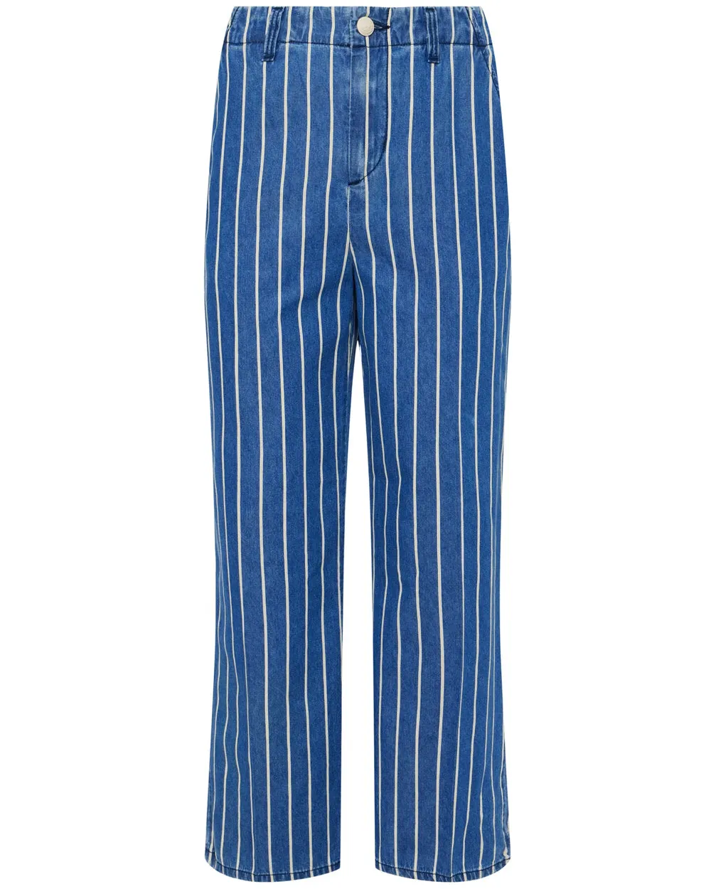 Denim Stripe High Rise Zayne Straight Trouser