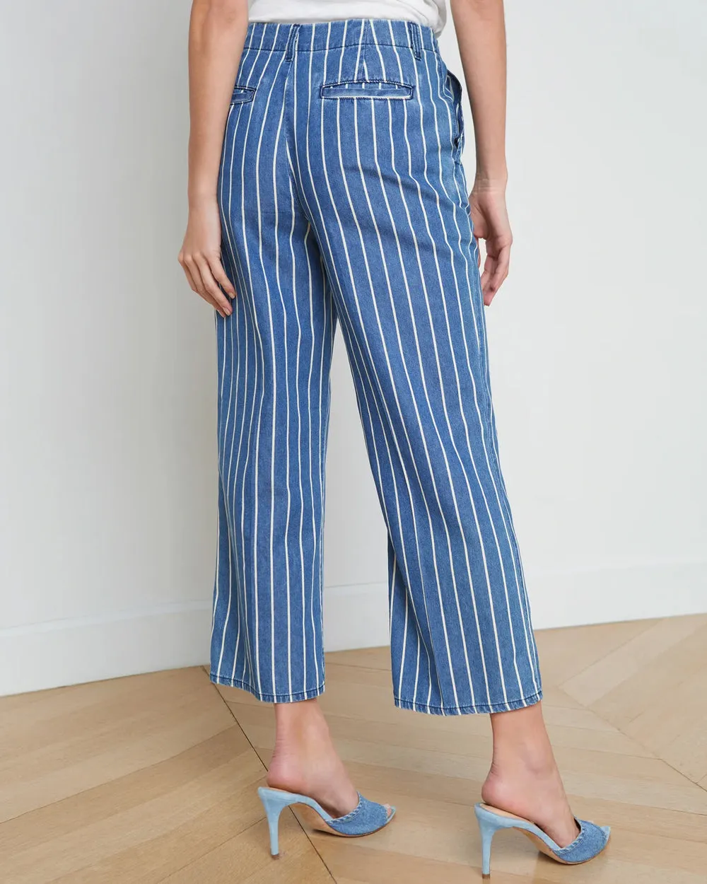 Denim Stripe High Rise Zayne Straight Trouser