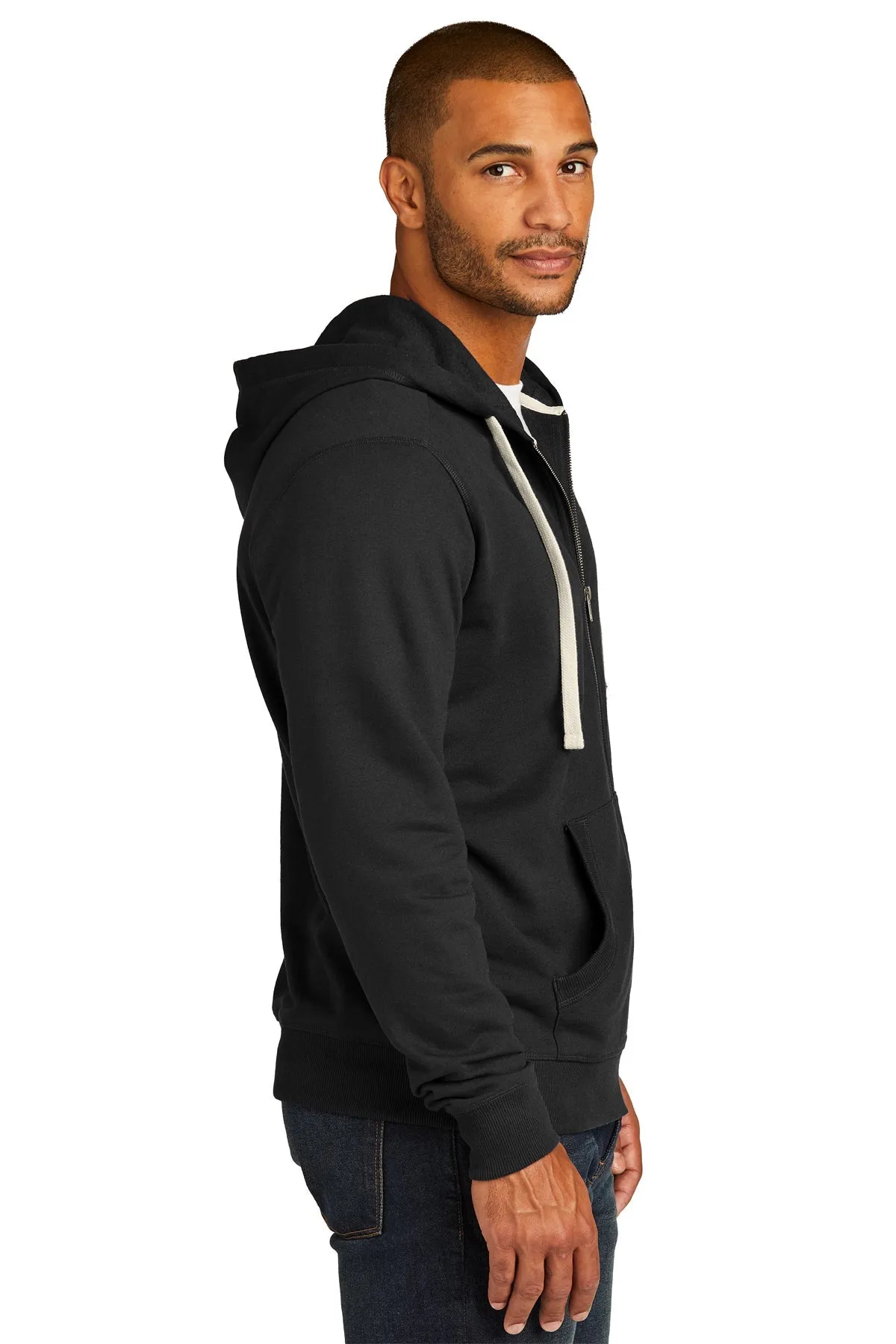 District Re-Fleece Full-Zip Hoodies, Black