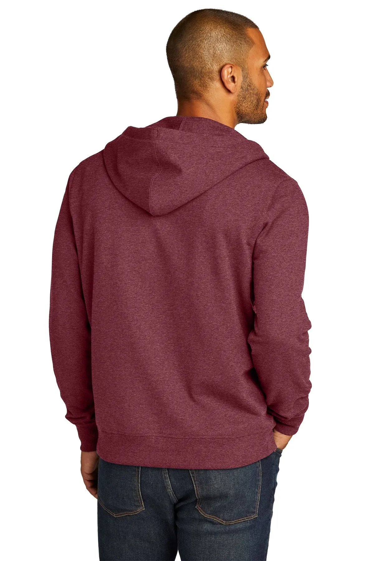 District Re-Fleece Full-Zip Hoodies, Maroon Heather