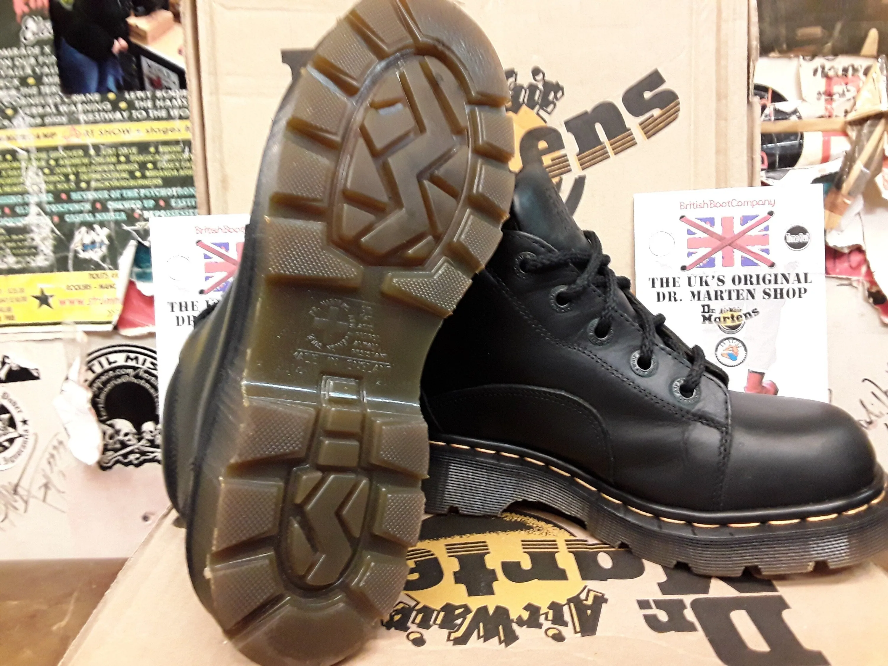 Dr Martens Made in England 8444 BLACK hiking style boot various sizes