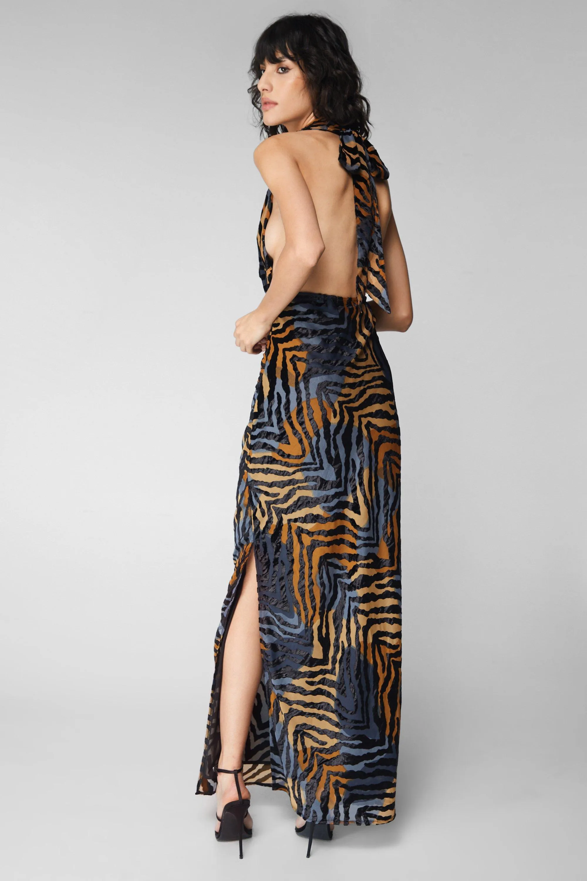 Dresses | Animal Devore Extreme Cowl Neck Maxi Dress | NastyGal