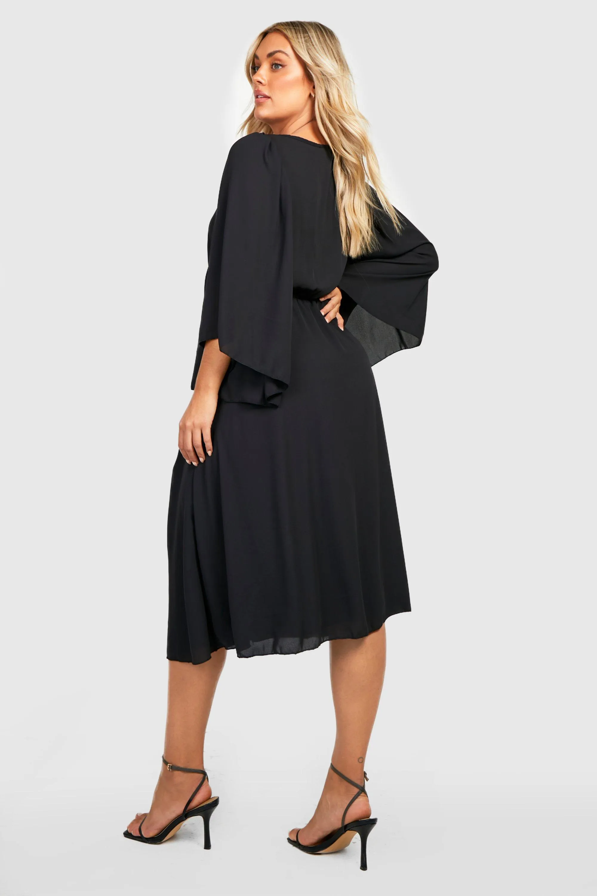 Dresses | Plus Angel Sleeve Wrap Midi Dress | boohoo