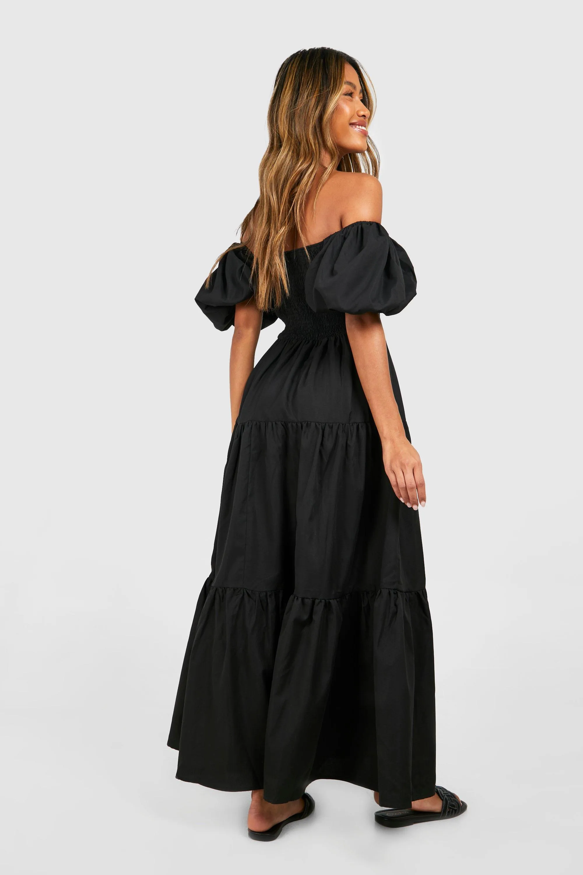 Dresses | Tiered Shirred Midaxi Smock Dress | boohoo