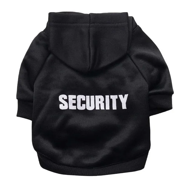 Elegant Security Print Hoodies For Dogs