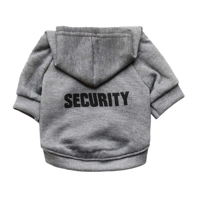 Elegant Security Print Hoodies For Dogs