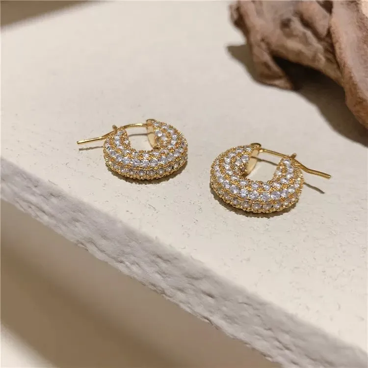 Ella Crystal Studded Hoop Earrings