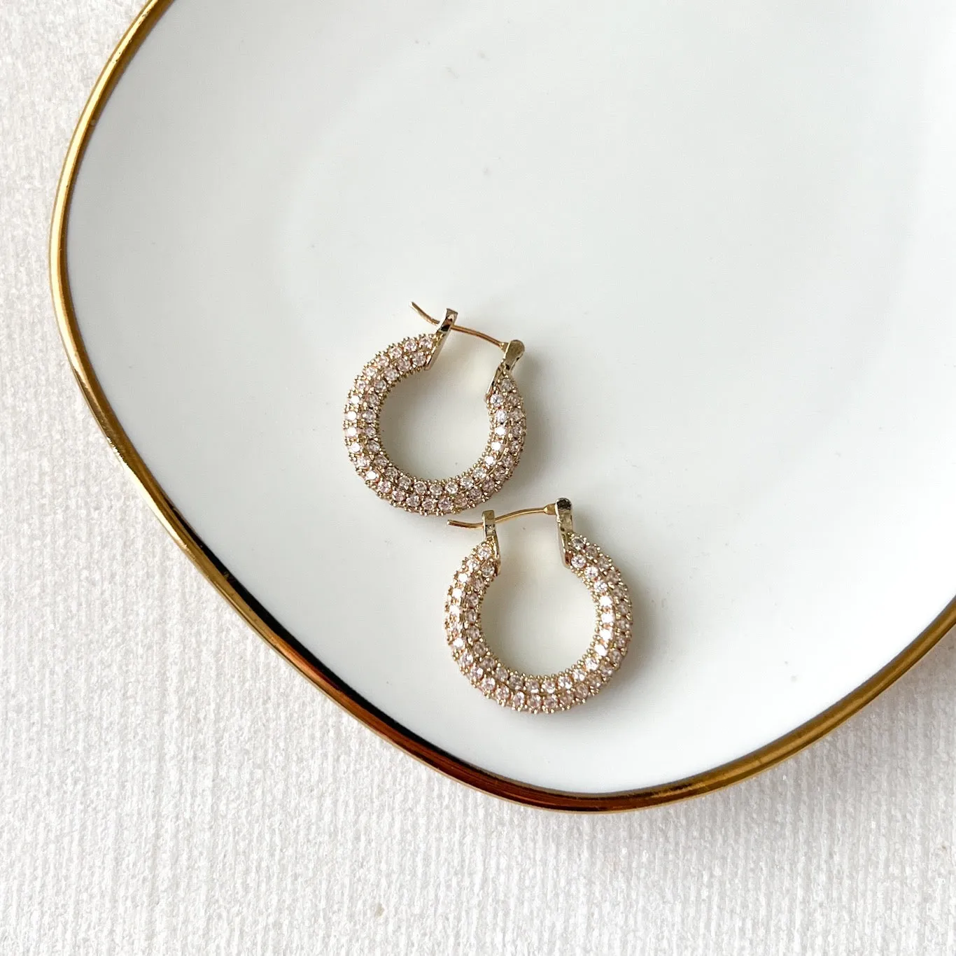 Ella Crystal Studded Hoop Earrings