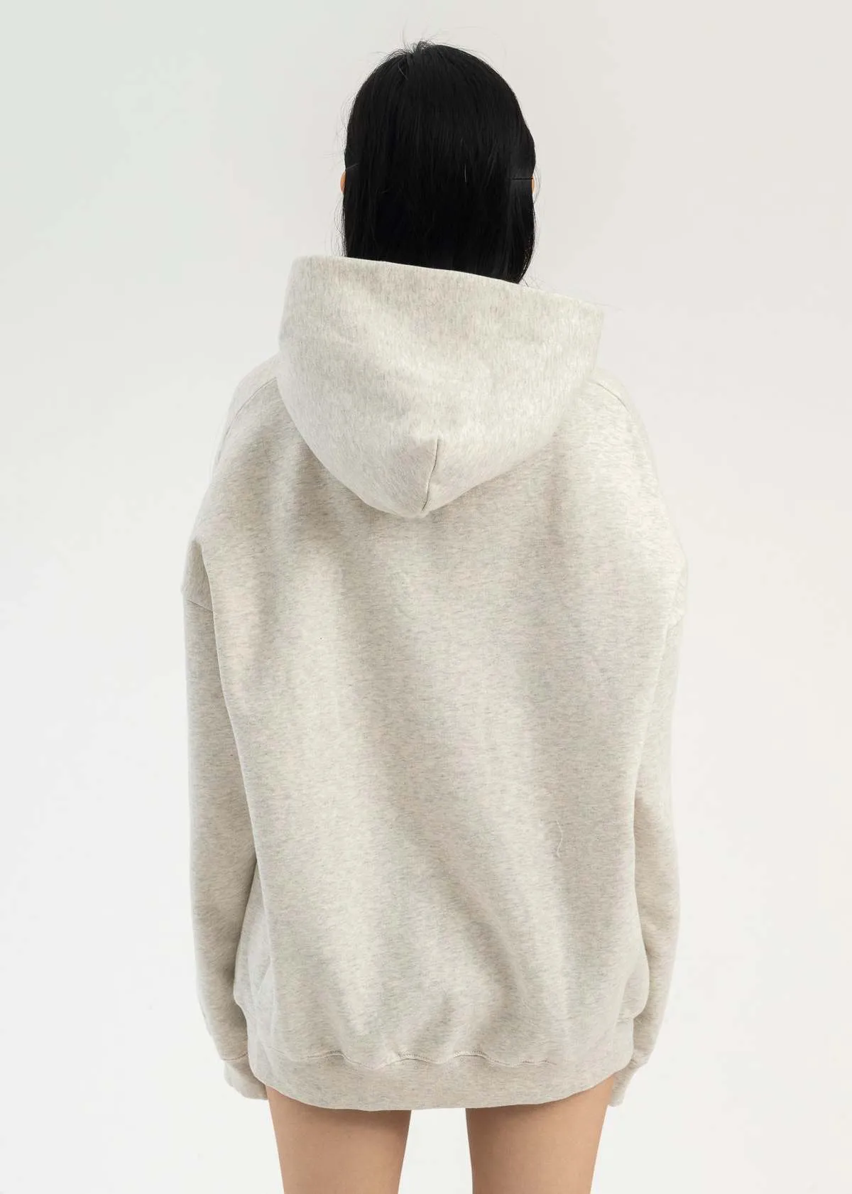 EMBROIDERY PATCHWORK HOODIES sweater - GREY