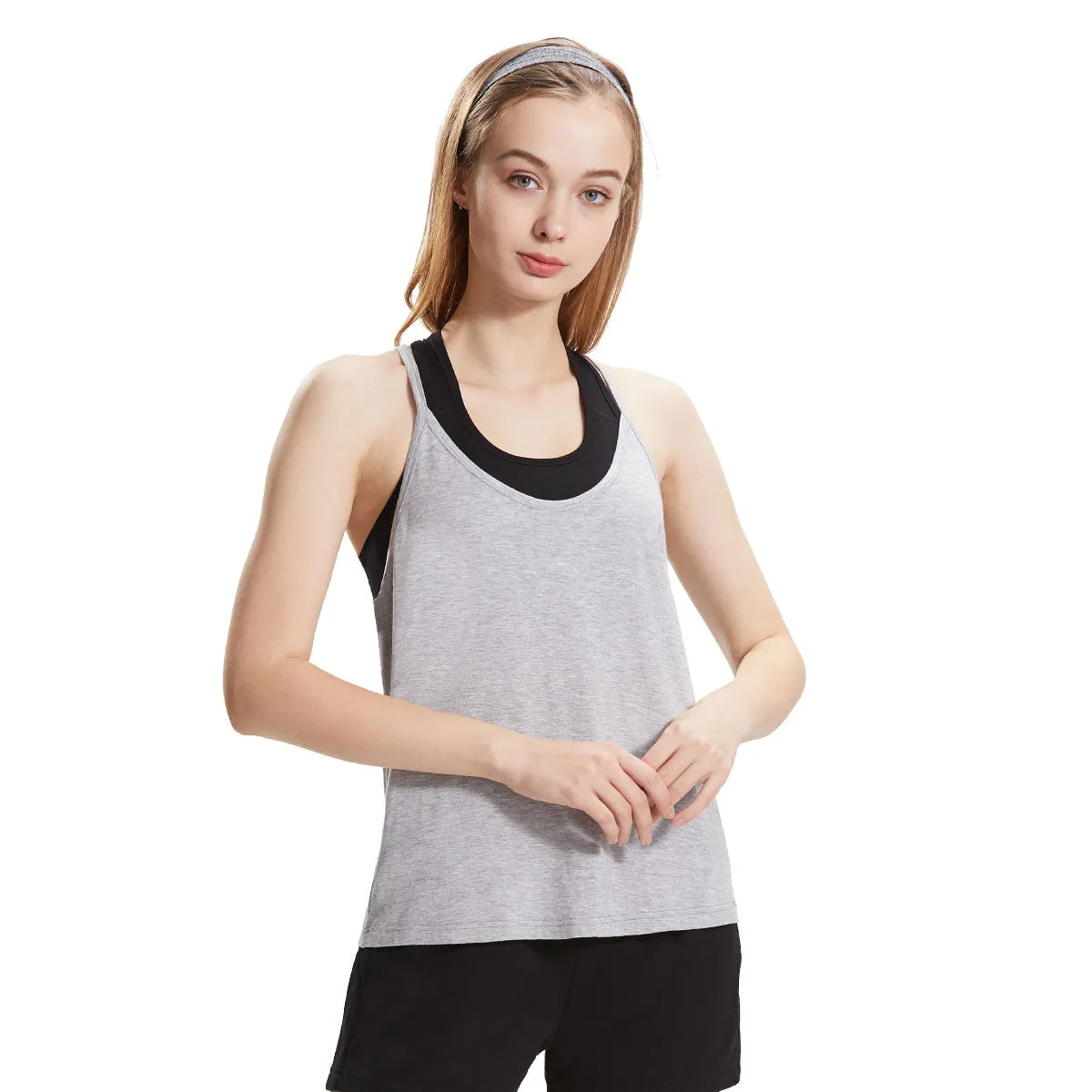 Extreme Pop Womens Gym Tank Tops and Sports Fitness Bra Suit grey black white